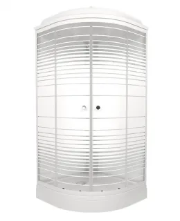 Душевая кабина Triton Стандарт-Полосы Щ0000061842 90x90 см профиль белый стекло с узором